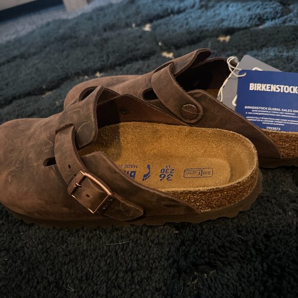 Women's Birkenstock Boston Clogs, Oiled Leather, Size 36 Brown - Picture 3 of 5